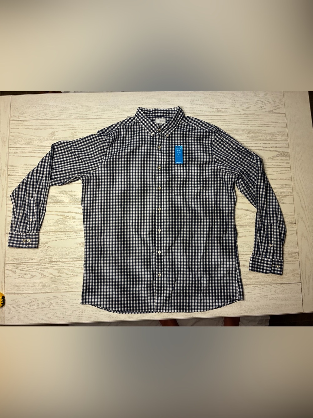Sonoma Navy and White Gingham Men's Button-Down Shirt
